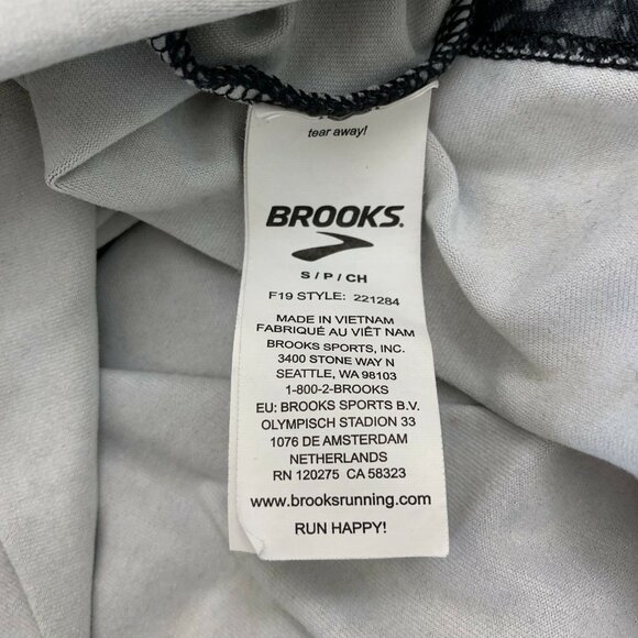 Brooks Size Small Hoodie Gray Black Pullover Sweatshirt Thumbholes Lightweight - Picture 4 of 5